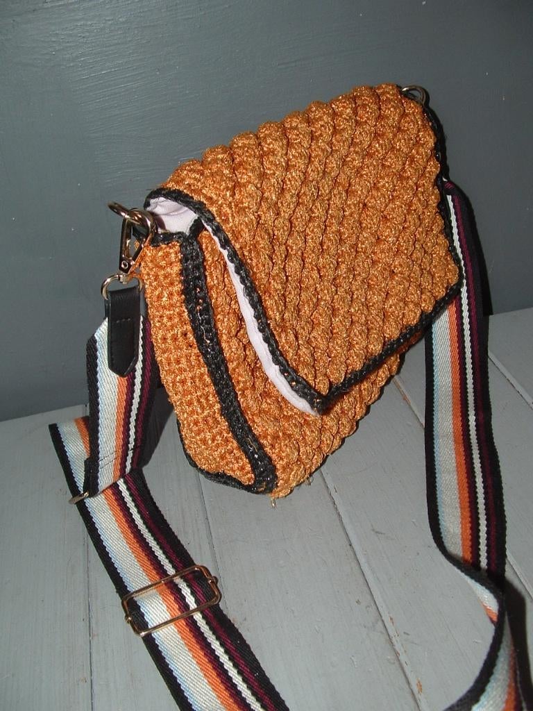 Becksondergaard schoudertas tas oranje-glitter, Ophalen of Verzenden, Gebruikt, Oranje, Schoudertasje