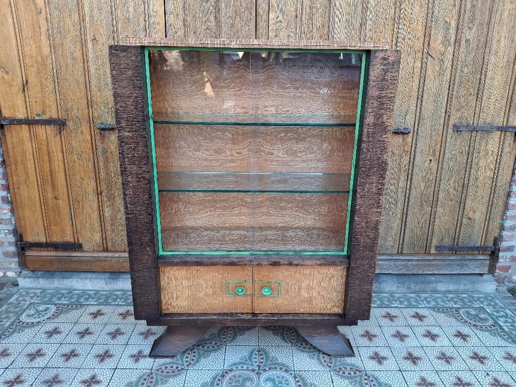 Art Deco vitrine kast, Huis en Inrichting, Kasten | Vitrinekasten, 100 tot 150 cm, 100 tot 150 cm, 25 tot 50 cm, Ophalen