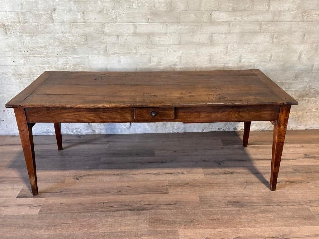 Antieke Franse boerentafel met 3 lades - verlengbaar, Antiek en Kunst, Antiek | Meubels | Tafels, Ophalen of Verzenden