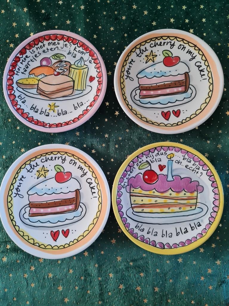 Amsterdam Petit four schoteltjes (4 stuks), Ophalen, Zo goed als nieuw, Overige stijlen, Kop(pen) en/of Schotel(s)