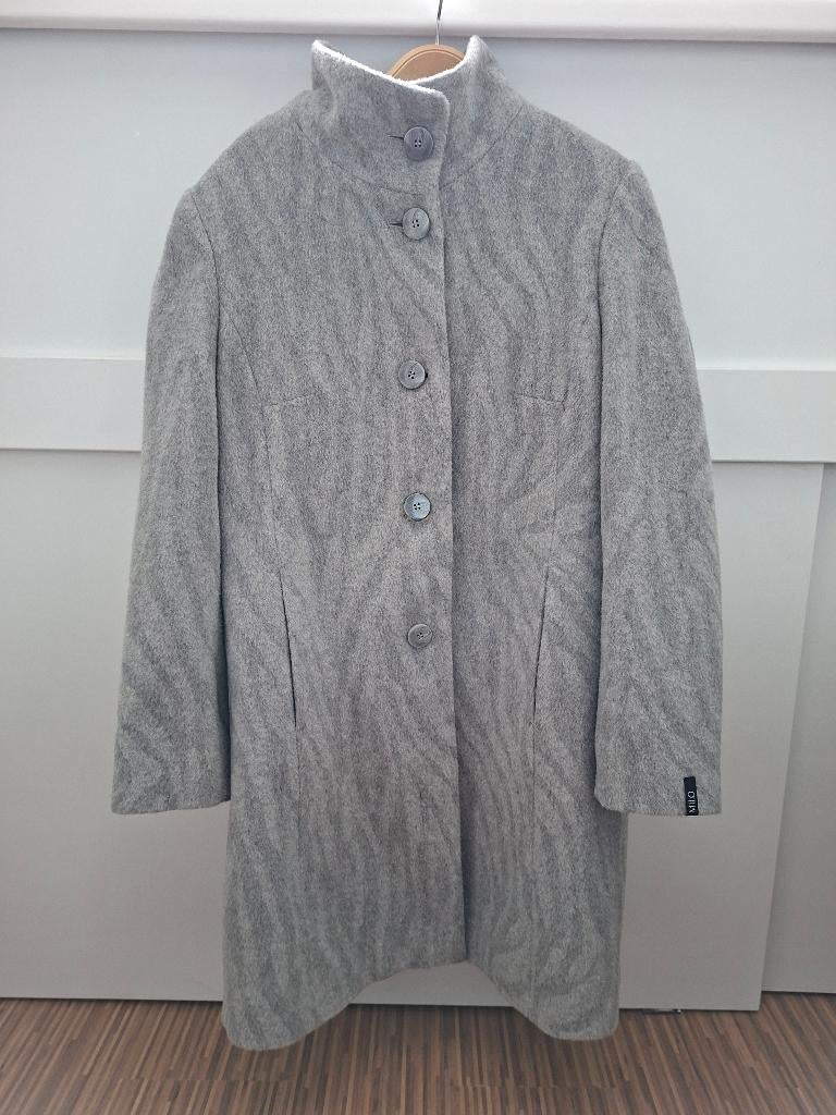 MILO, mantel jas, grijs, maat 42, Kleding | Dames, Maat 42/44 (L), Ophalen of Verzenden, Zo goed als nieuw, Grijs