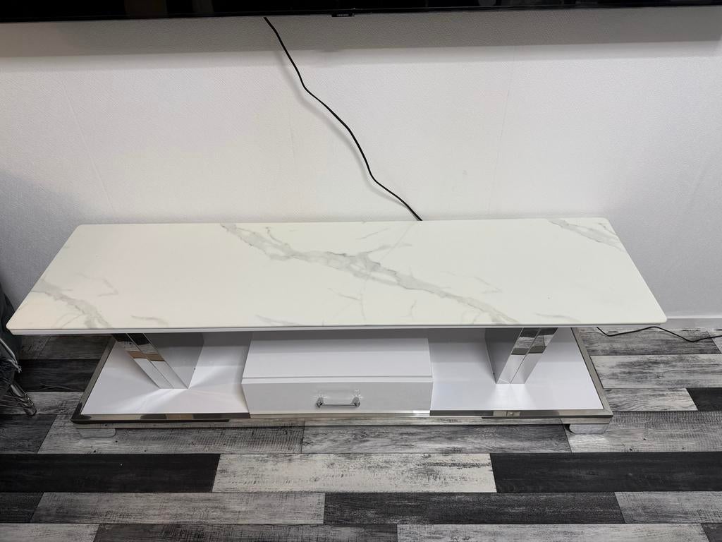 Nieuwe Stijlvolle Marmer TV meubel, Ophalen, Overige materialen, 100 tot 150 cm, Nieuw