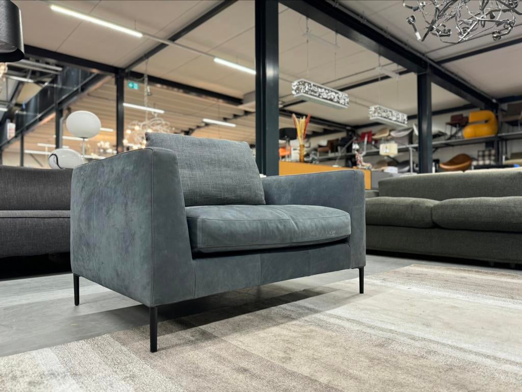Showmodel Montis Daley 1,5 Zits bank leer Design Loveseat, Ophalen of Verzenden, Nieuw, Leer