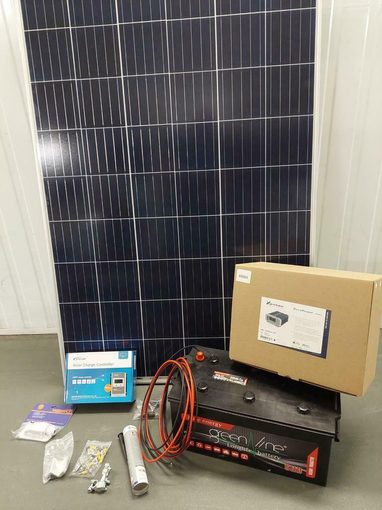 zonnepanelen tuinhuis,boot,chalet,strandhuis,caravan,mppt., Doe-het-zelf en Verbouw, Ophalen of Verzenden, Nieuw, Compleet systeem