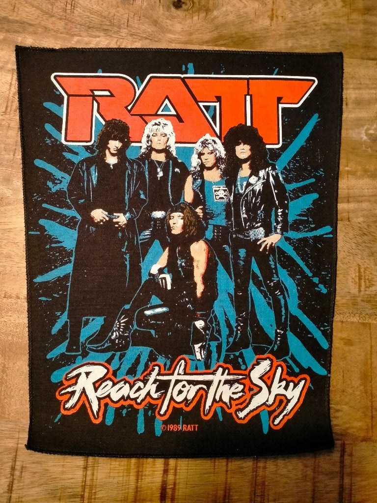 Ratt reach for the sky 1989 vintage backpatch back patch, Verzenden, Zo goed als nieuw, Kleding