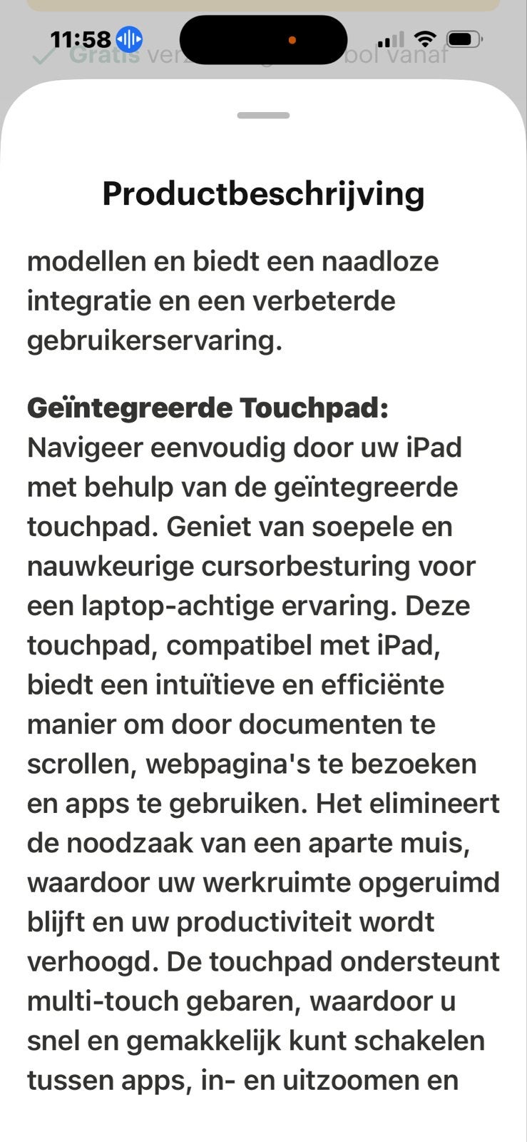 iPad hoes zwart met verlicht toetsenbord en touchpad, Zwart, Nieuw, Hoesje of Tasje, Ophalen of Verzenden