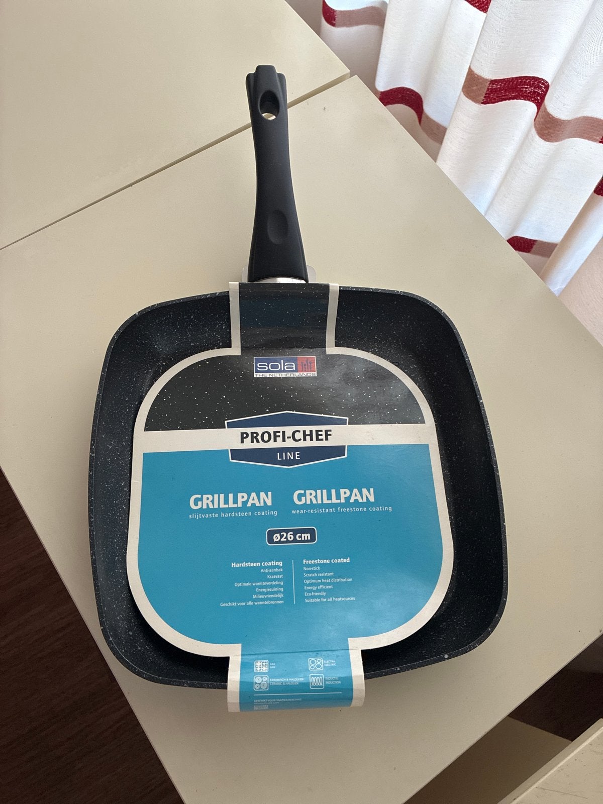 Sola Profi-Chef Grillpan Ø26 cm - Nieuw, Ophalen, Overige materialen, Antiaanbaklaag, Braadpan