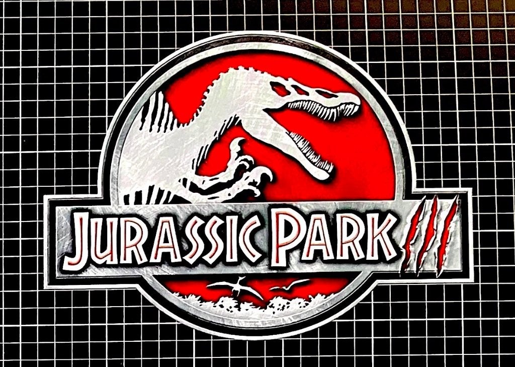Jurassic Park III (2001) - Horizontale Size Chart poster, Verzamelen, Rechthoekig Staand, Ophalen of Verzenden, Zo goed als nieuw