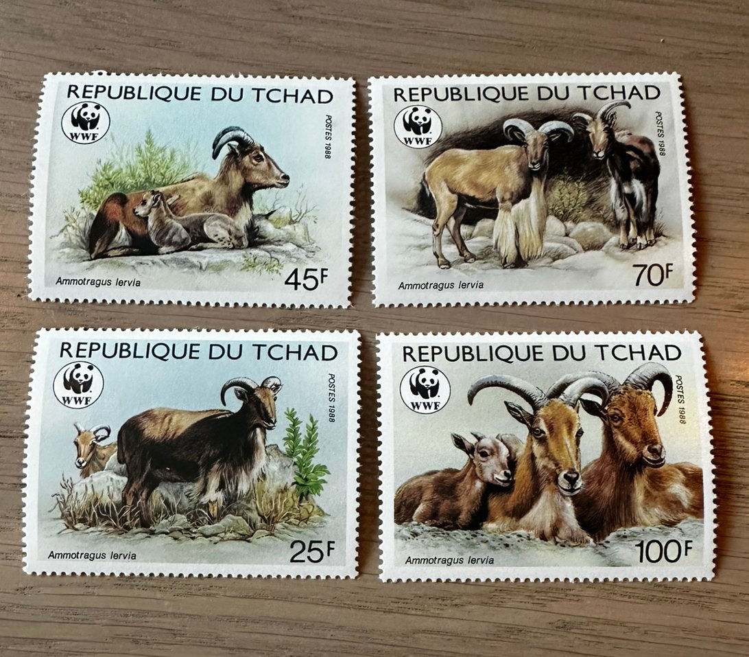Tsjaad 1988 WWF schapen dieren postfris set, Ophalen of Verzenden, Overige landen, Postfris
