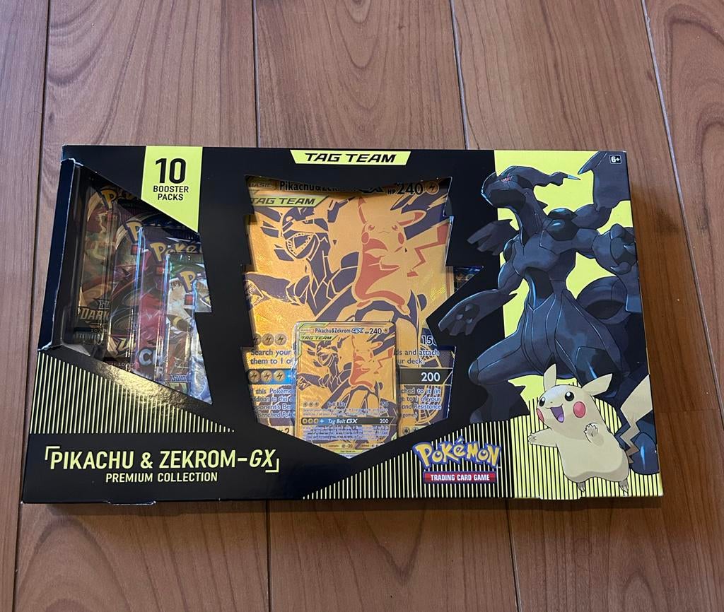Pikachu & Zekrom GX Premium Collection Box Pokémon TCG, Hobby en Vrije tijd, Verzamelkaartspellen | Pokémon, Ophalen, Nieuw, Overige typen