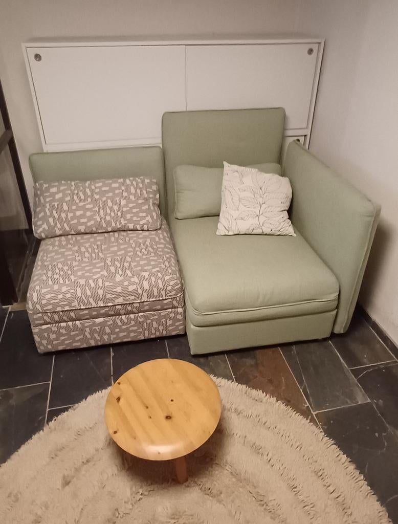 Ikea Vallentuna slaapbank met opberger mooi klein bankje, Huis en Inrichting, Ophalen of Verzenden, Zo goed als nieuw, Stof