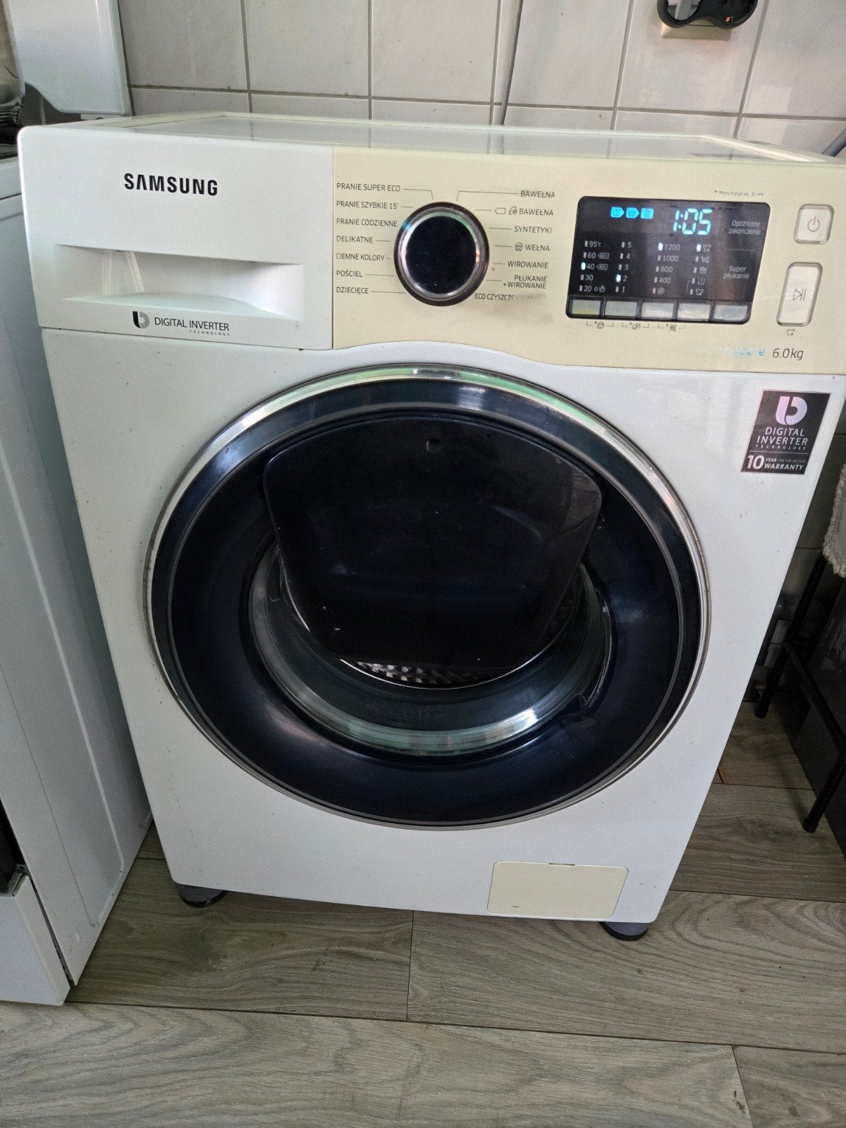 Samsung WW60K52109W Wasmachine - 6 kg, Voorlader, Ophalen, 1200 tot 1600 toeren, Gebruikt, 4 tot 6 kg
