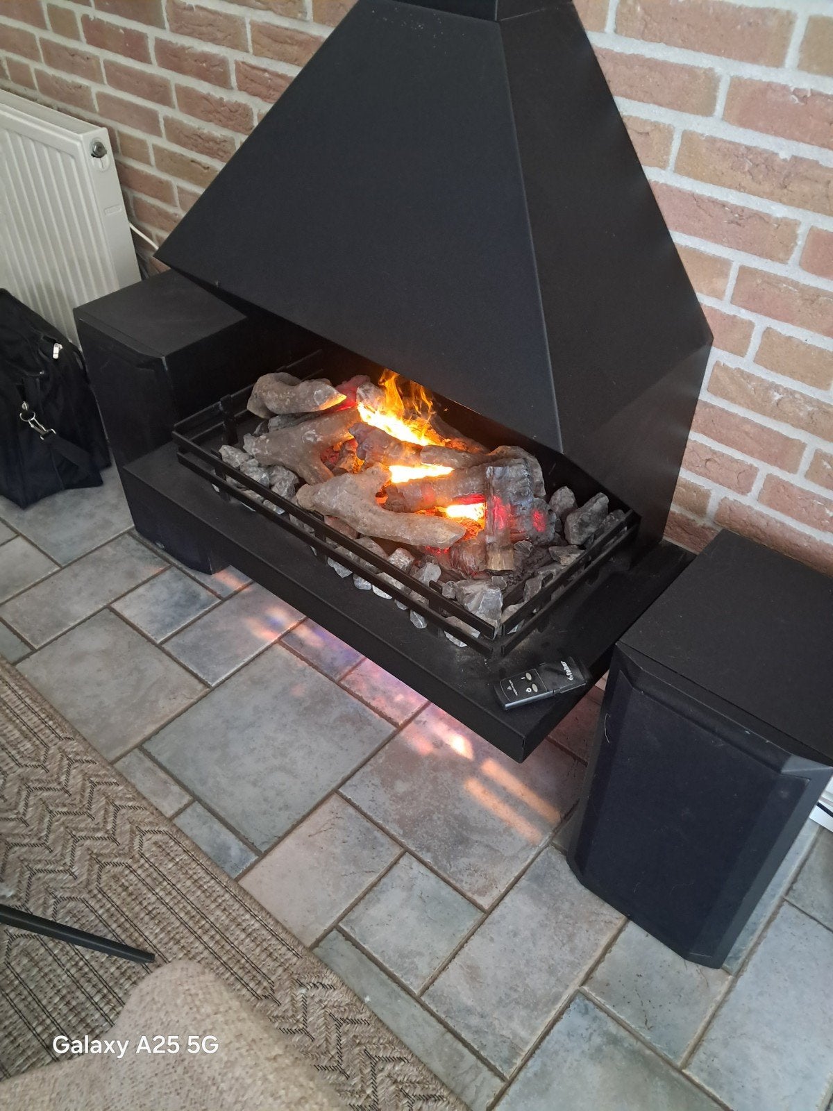 Elektrische haard met schouw en afstandsbediening, Ophalen, Vrijstaande haard, Elektrische haard