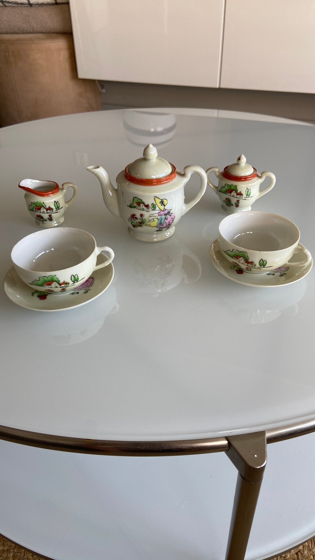 Vintage porselein kinderservies/poppenservies–Jaren '50/'60, Kinderen en Baby's, Ophalen of Verzenden, Jongen of Meisje