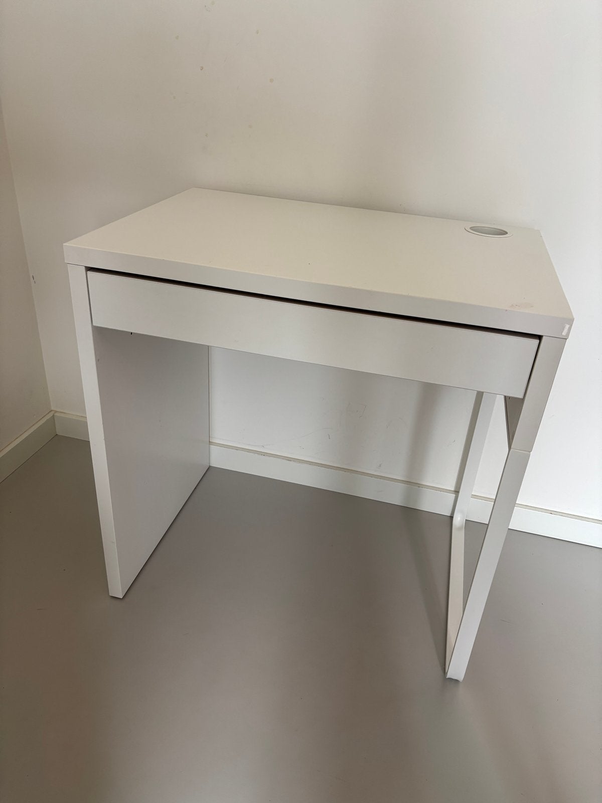 IKEA MICKE Bureau wit, 73x50 cm met lade, Ophalen, Gebruikt, Met lades, 50 cm