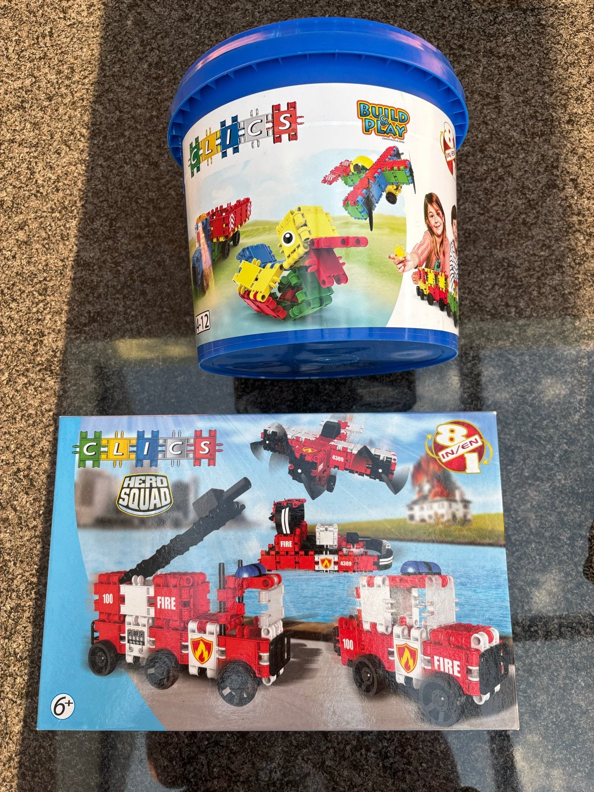 C-LICHS Bouwblokken Emmer & Hero Squad Brandweer Set, Ophalen of Verzenden, Zo goed als nieuw, Overige merken