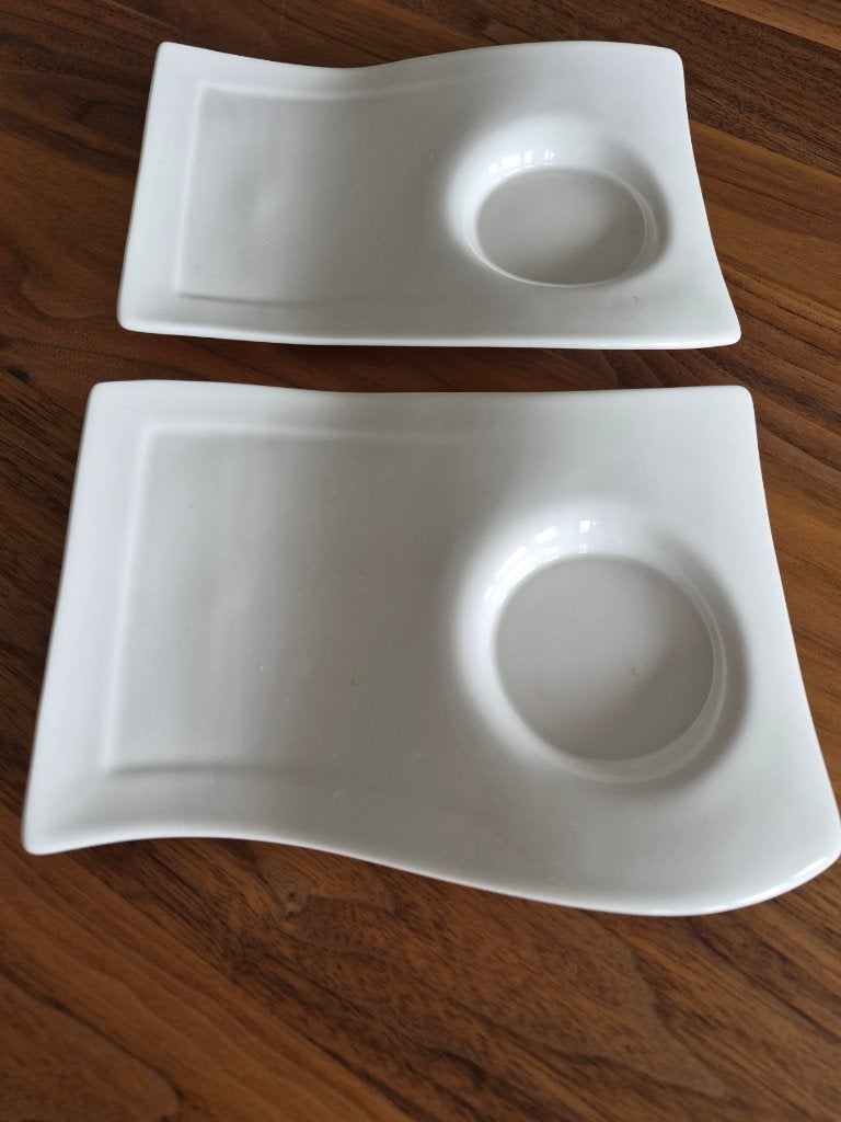 Villeroy en boch model wave 2 bordjes  22 x 15 cm, Villeroy & Boch, Ophalen of Verzenden, Zo goed als nieuw, Bord(en)