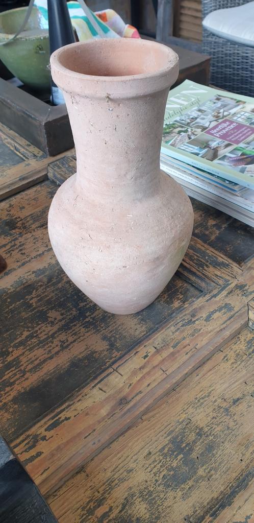 Terracotta vaas, amphora, h 28 cm, Ophalen, Zo goed als nieuw