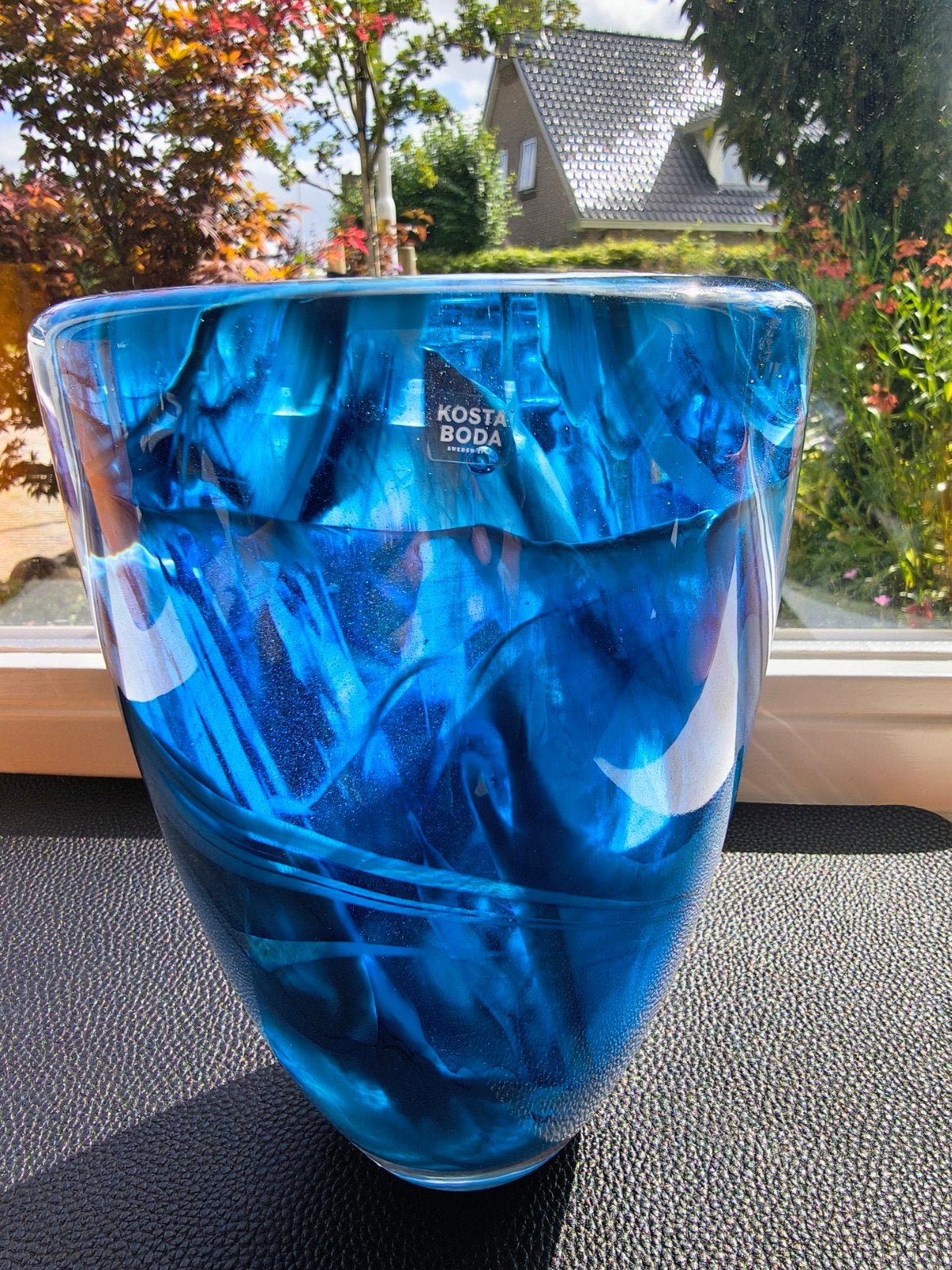 Kosta Boda Contrast grote blauwe vaas, Anna Ehrner Zweden, Ophalen of Verzenden