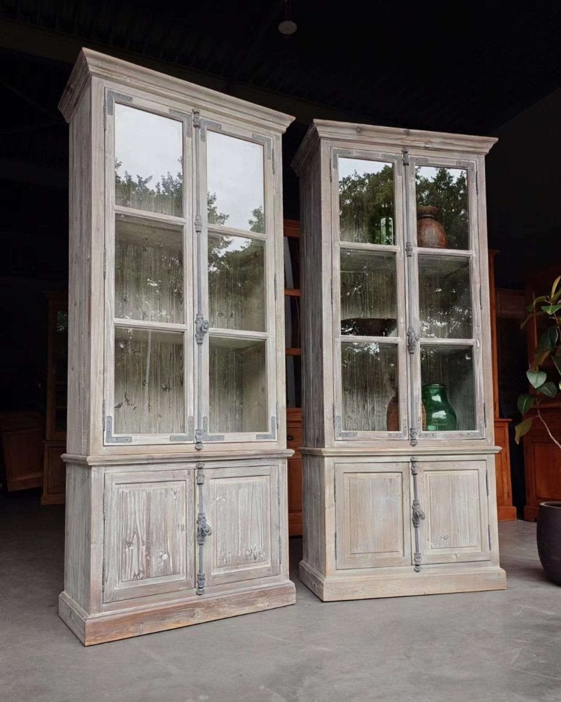 Klassieke franse vitrinekasten | Servieskasten |  #5414, Metaal, Gebruikt, Met deur(en), -