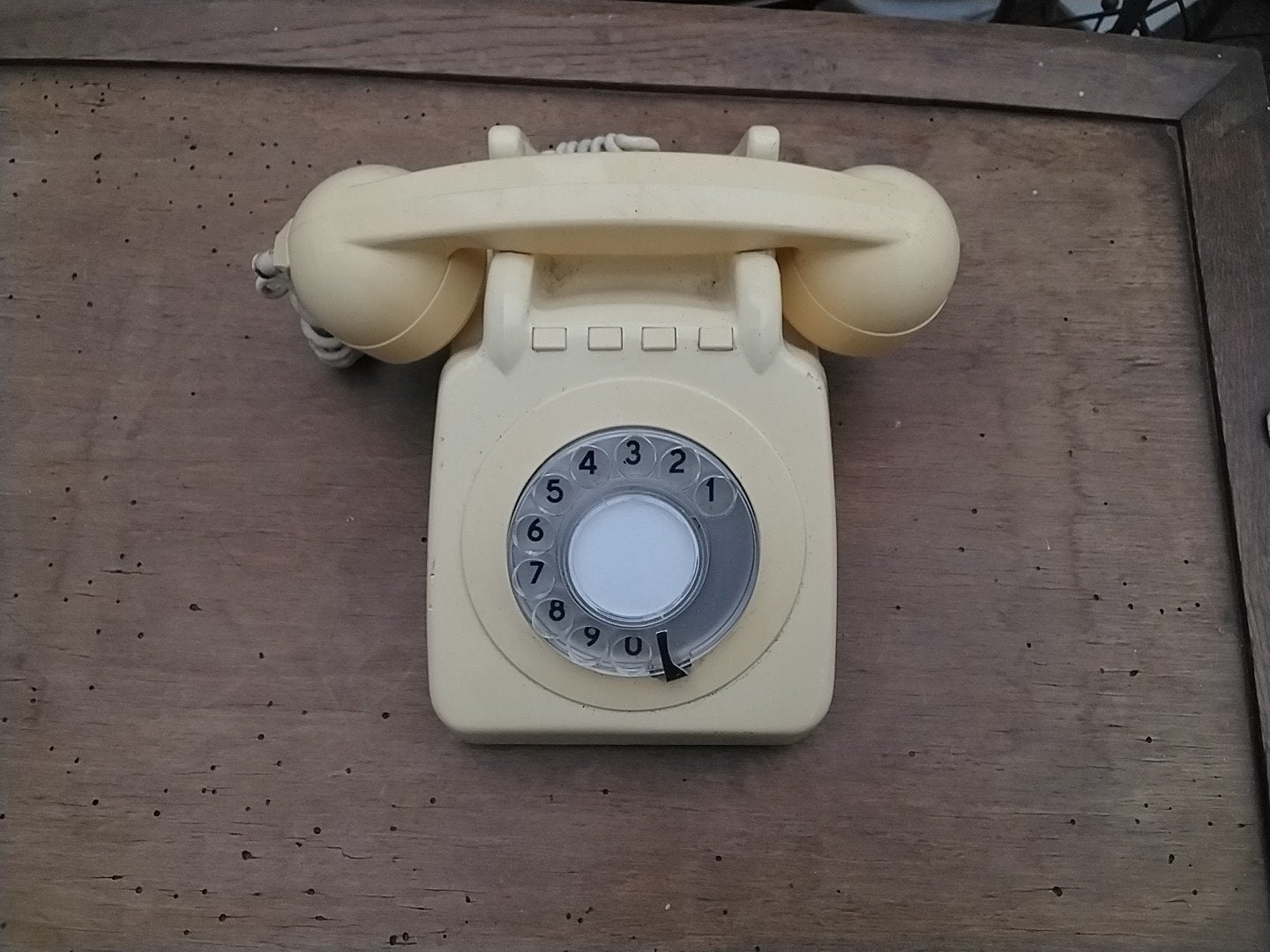Vintage PTT Telefoon met Draaischijf - Crème, Ophalen of Verzenden, Gebruikt, Met draaischijf