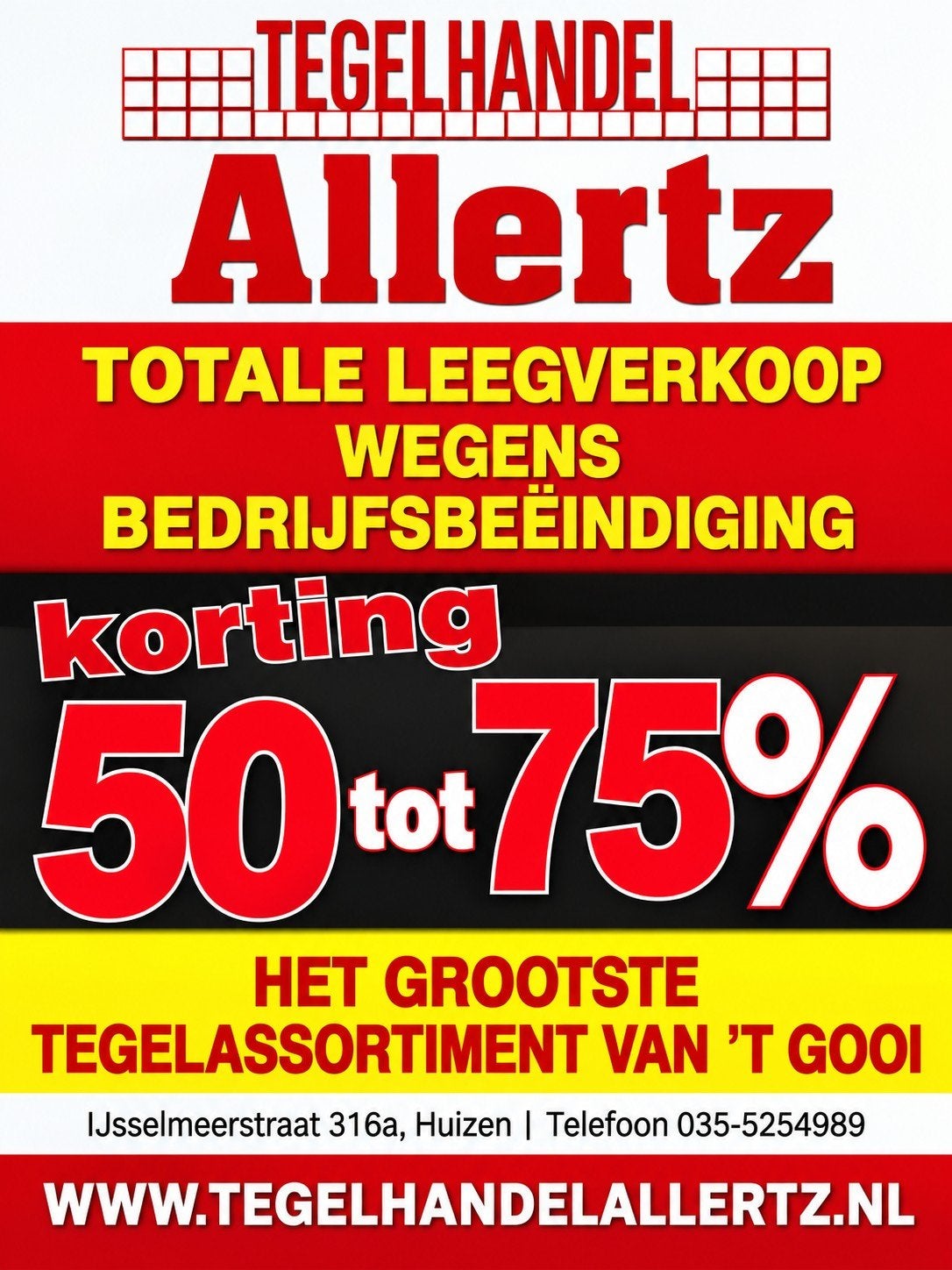 UITVERKOOP!!  bedrijfsbeeindiging, Doe-het-zelf en Verbouw, Ophalen, Nieuw, Minder dan 20 cm, 10 m² of meer