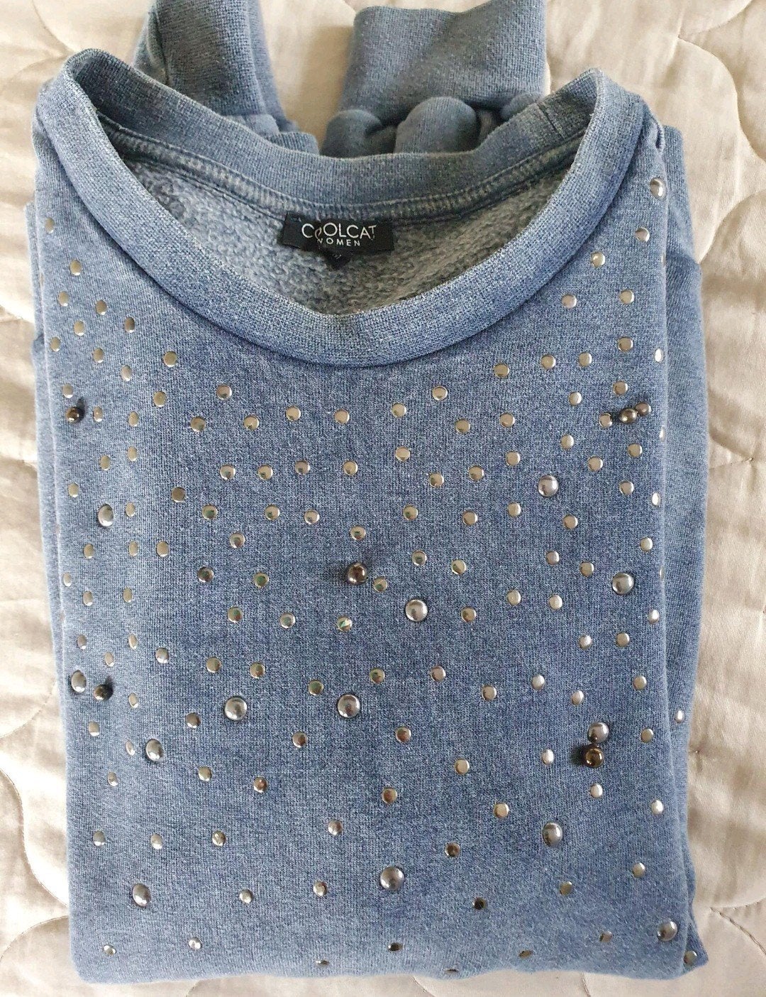 Coolcat mt M oudblauwe sweater studs 🩵, Maat 38/40 (M), Blauw, Ophalen of Verzenden, Zo goed als nieuw