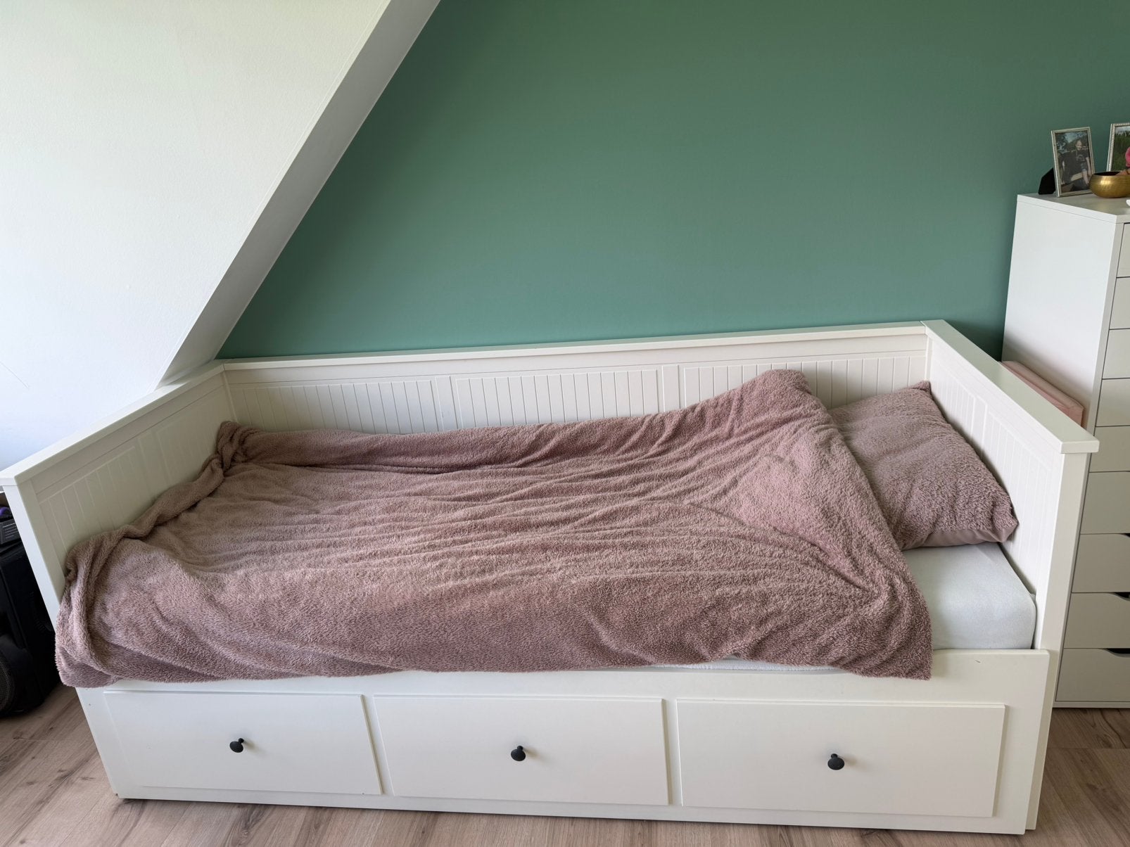Hemnes ikea bed, Ophalen, 85 tot 100 cm, Gebruikt, Lattenbodem