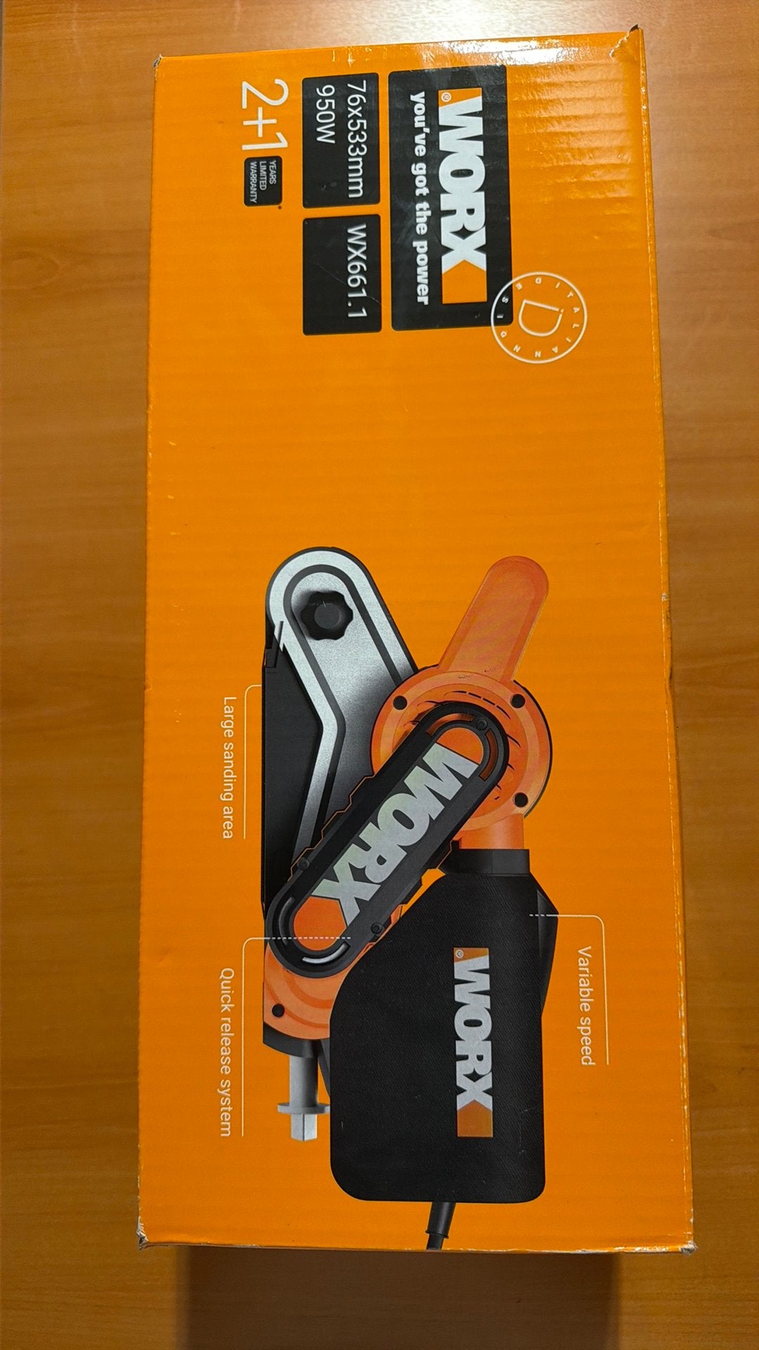 WORX Bandschuurmachine, WX 661.1, 950 W, Doe-het-zelf en Verbouw, Ophalen of Verzenden, Gebruikt