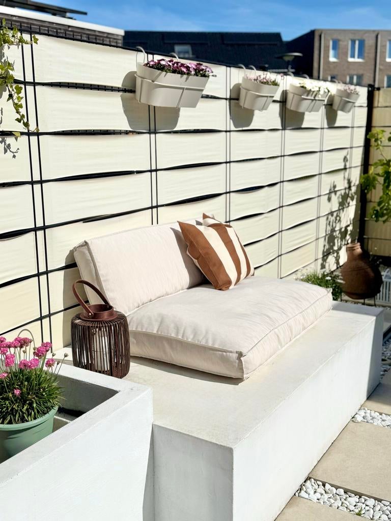 Beige palletkussens set (2 beschikbaar) - 120x80cm, Tuin en Terras, Ophalen, Zo goed als nieuw