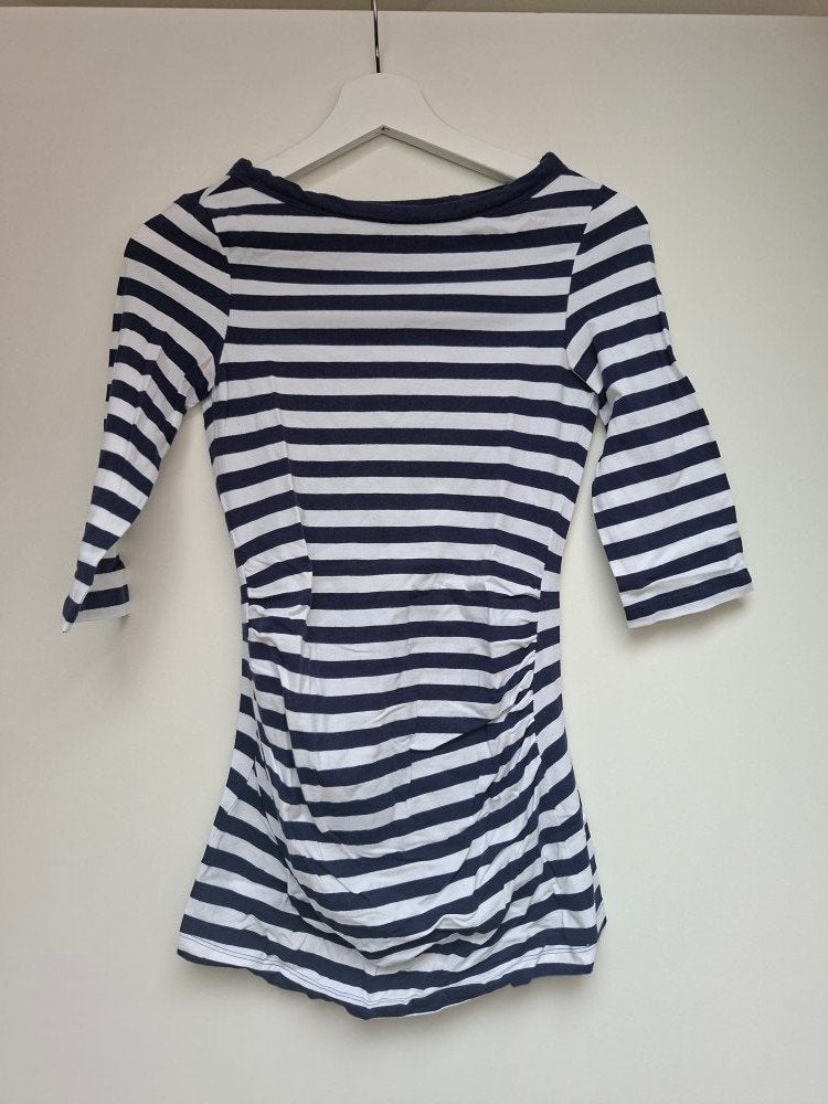 Streep Anna Field mama positie zwangerschap top - S, Anna Field, Blauw, Maat 36 (S), Gedragen