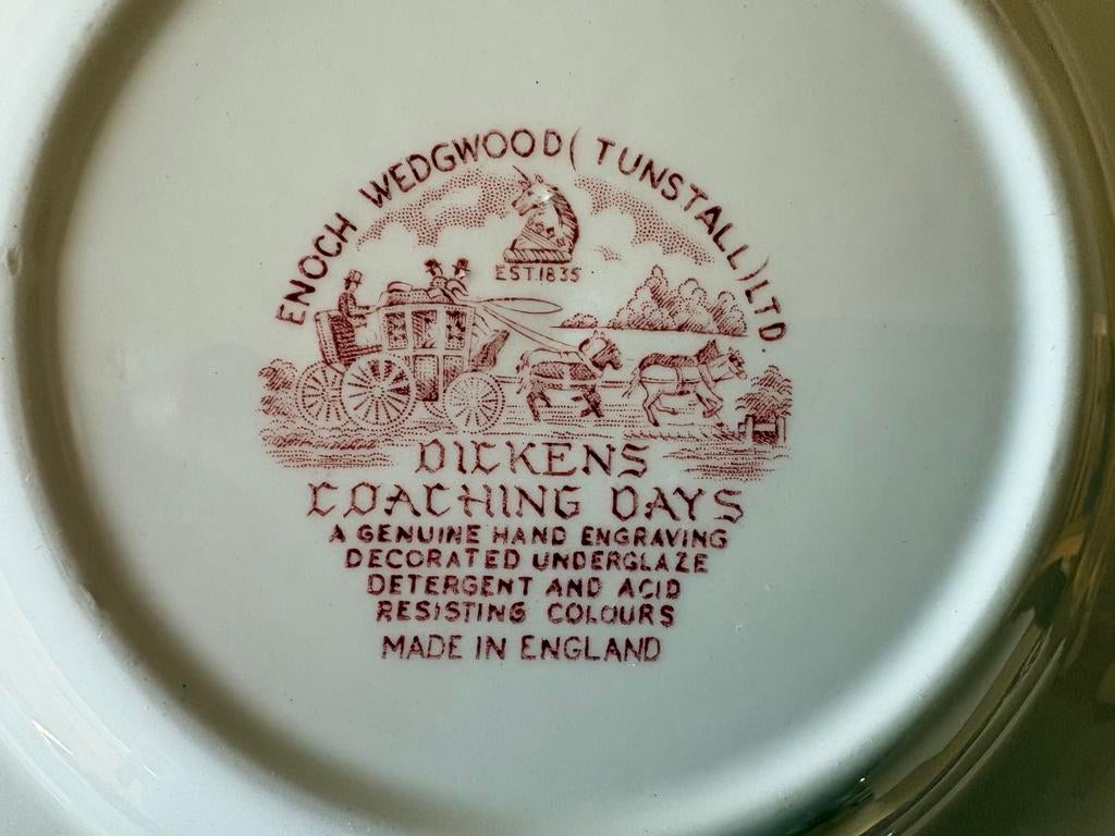 Enoch Wedgwood Servies - Dickens Coaching Days oudroze, Ophalen