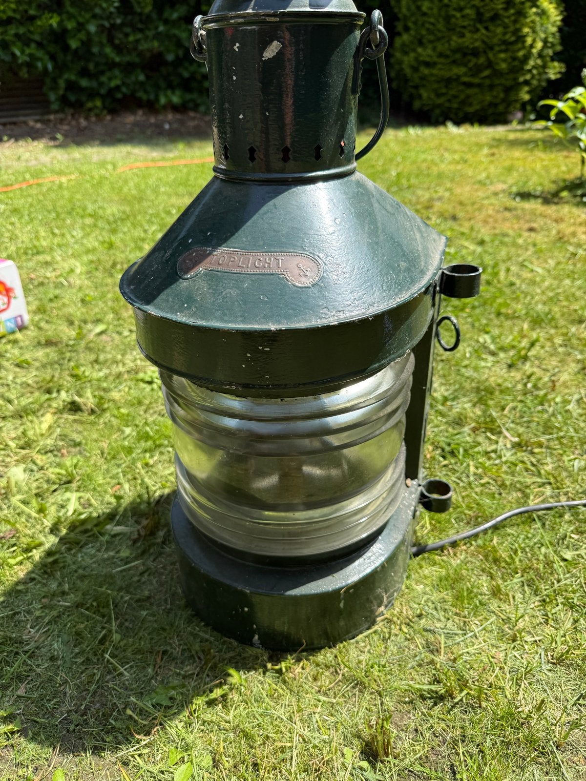 Antieke scheepslamp / toplicht - groen, Ophalen