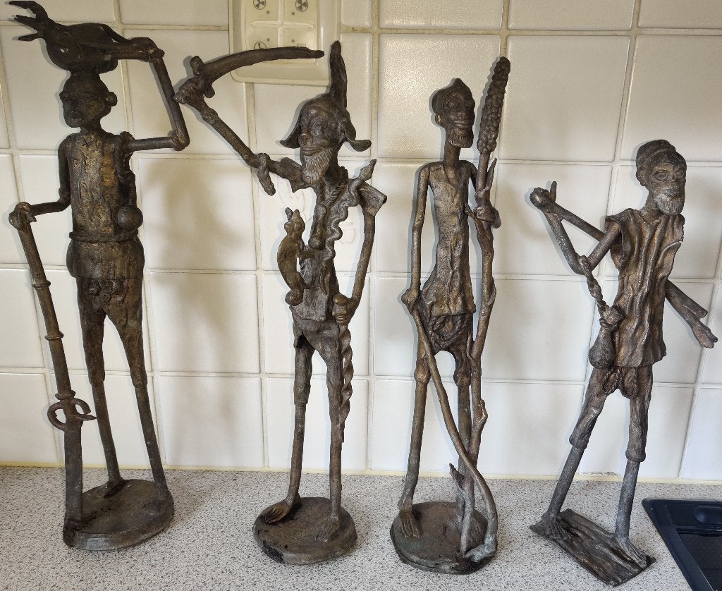 4x Afrikaanse Art beelden van brons, Antiek en Kunst, Ophalen, Beeld