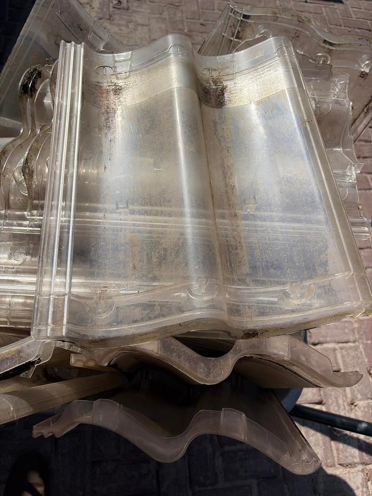 Transparante dakpannen, kunststof, gebruikt, Doe-het-zelf en Verbouw, Dakpannen en Dakbedekking, Ophalen, Kunststof, Overige kleuren