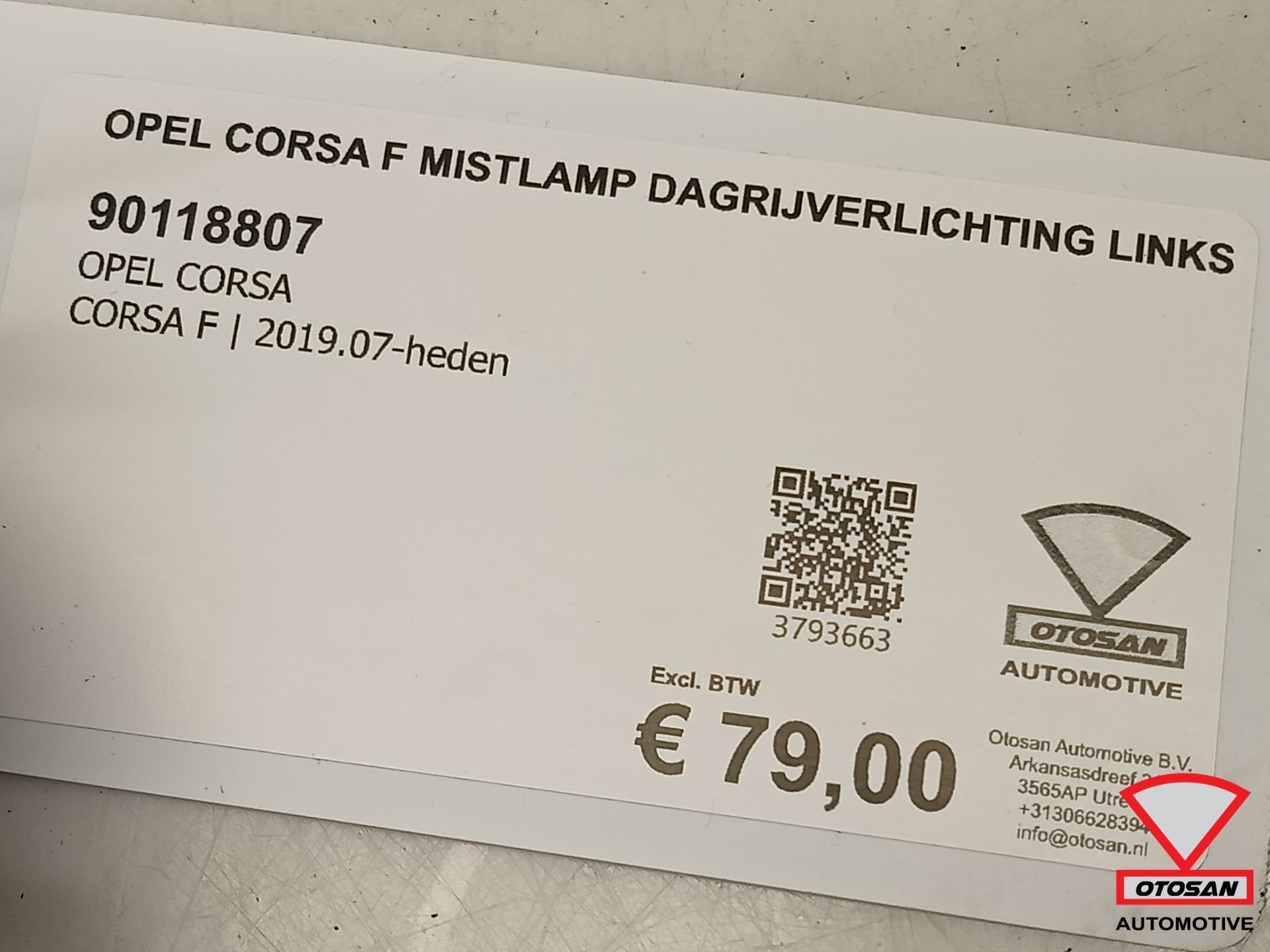 Opel Corsa F Astra Mistlamp Dagrijverlichting Links 90118807, Gebruikt, Opel Automobile GmbH, Ophalen of Verzenden, Kontakt@opel-infoservice.de