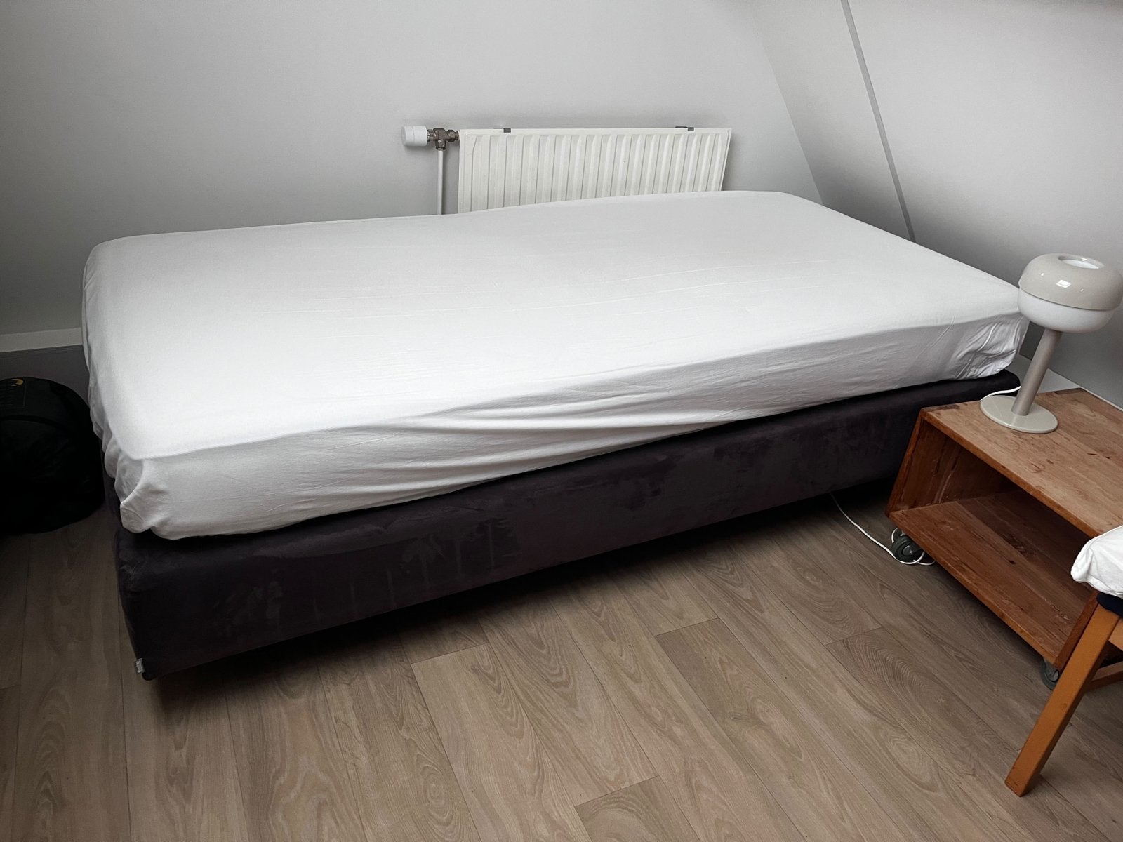 Auping boxspring 100x210 cm (incl. matras), Ophalen, Eenpersoons, 210 cm, Grijs