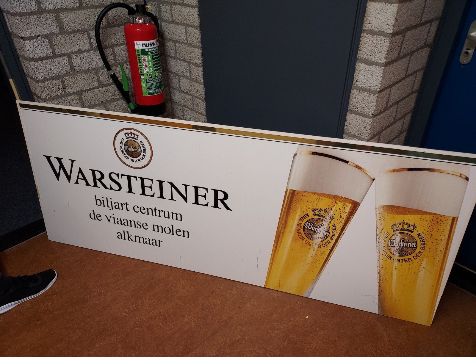 Reclame bord Warsteiner., Verzamelen, Ophalen, Zo goed als nieuw, Reclamebord, Plaat of Schild, Overige merken