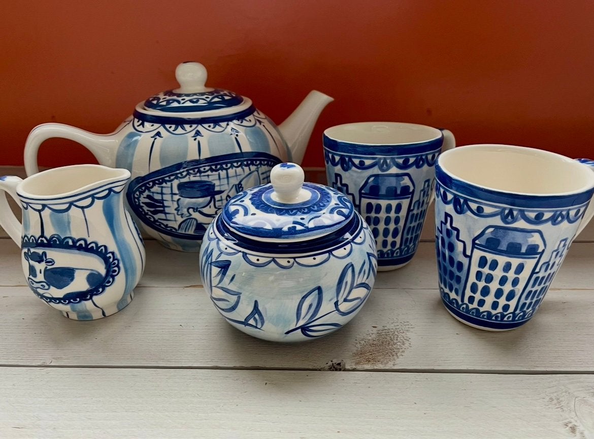 Theeset Blond Amsterdam, Ophalen, Overige typen, Nieuw, Delftsblauw