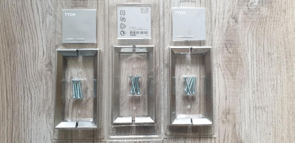 IKEA TYDA handgrepen 128 mm 2 stuks, 1 set, Ophalen of Verzenden, Nieuw, Rvs, Overige typen