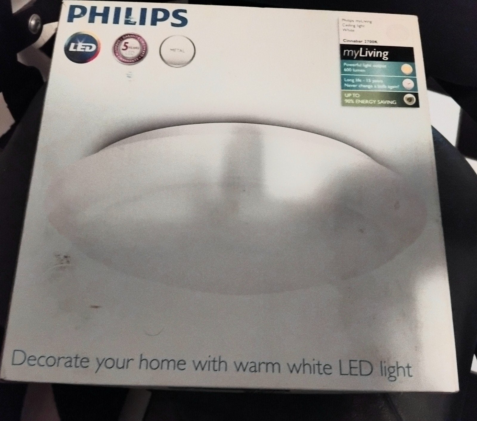 Philips myLiving Connaker 2700K LED Plafondlamp Wit, Metaal, Wit, Philips, Nieuw