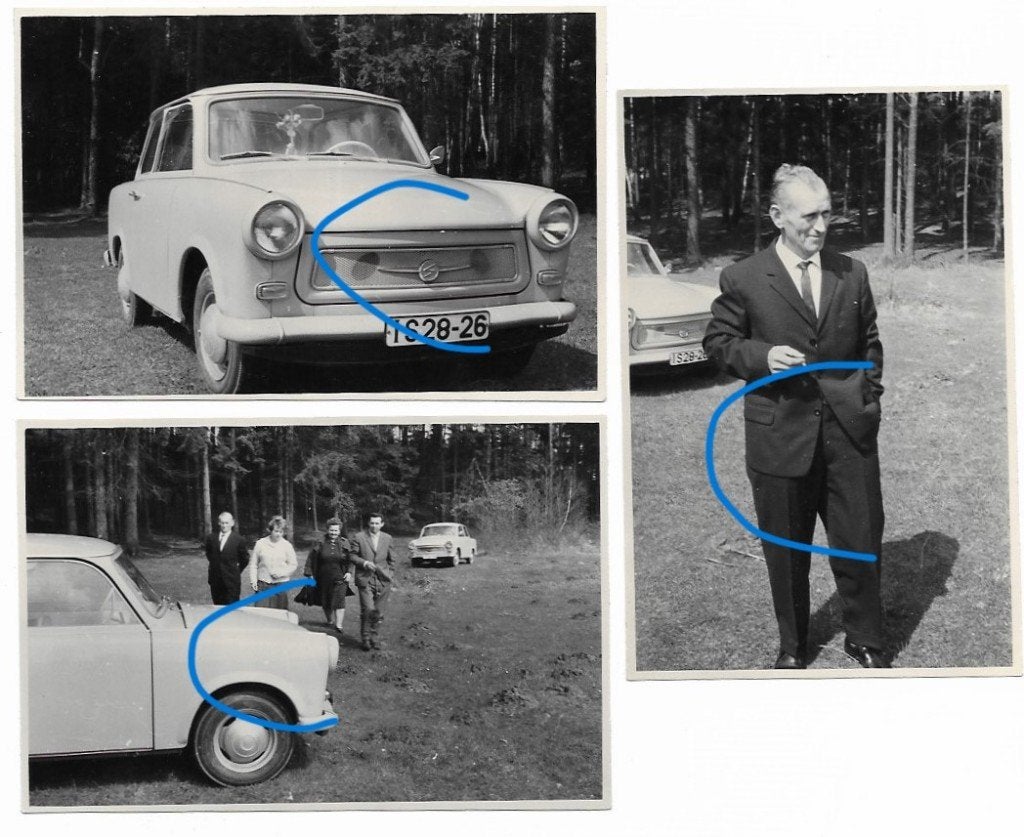 Trabant 3x foto lot auto, 1960 tot 1980, Verzenden, Foto, Zo goed als nieuw