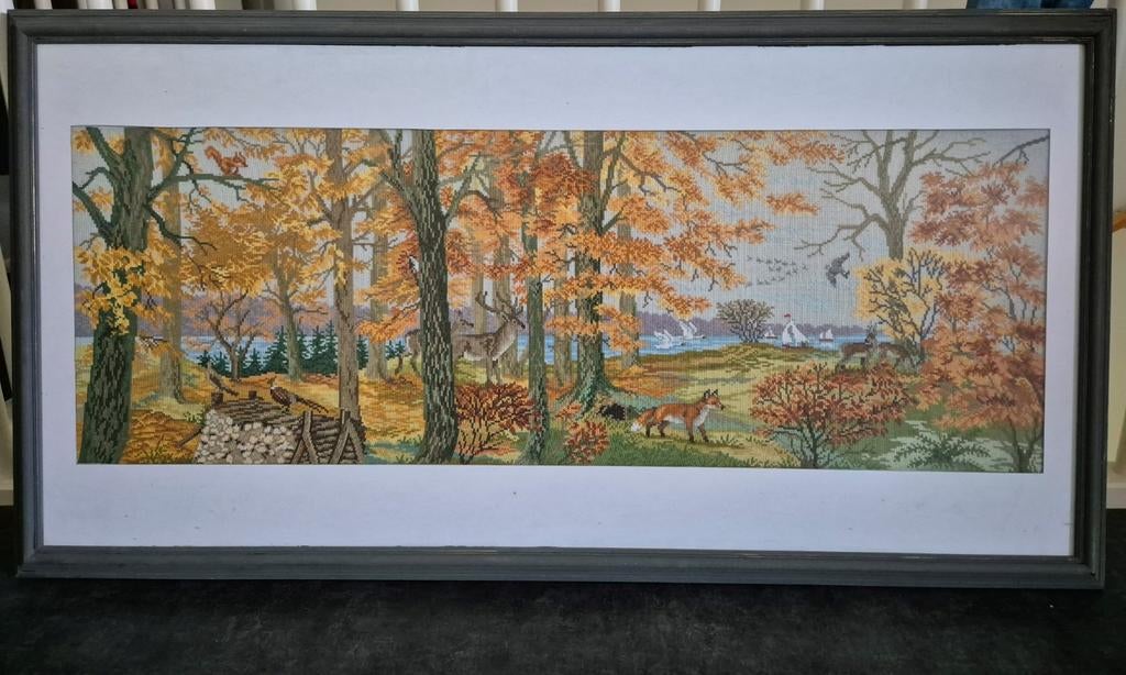 Geborduurd schilderij., Ophalen of Verzenden