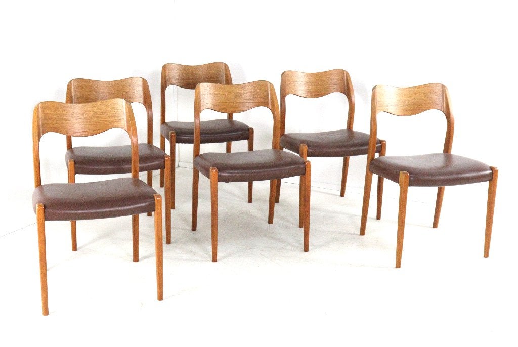 Set 6 Niels O. Moller stoelen vintage Deens gratis bezorging, Gebruikt, -, Scandinavisch, Ophalen of Verzenden