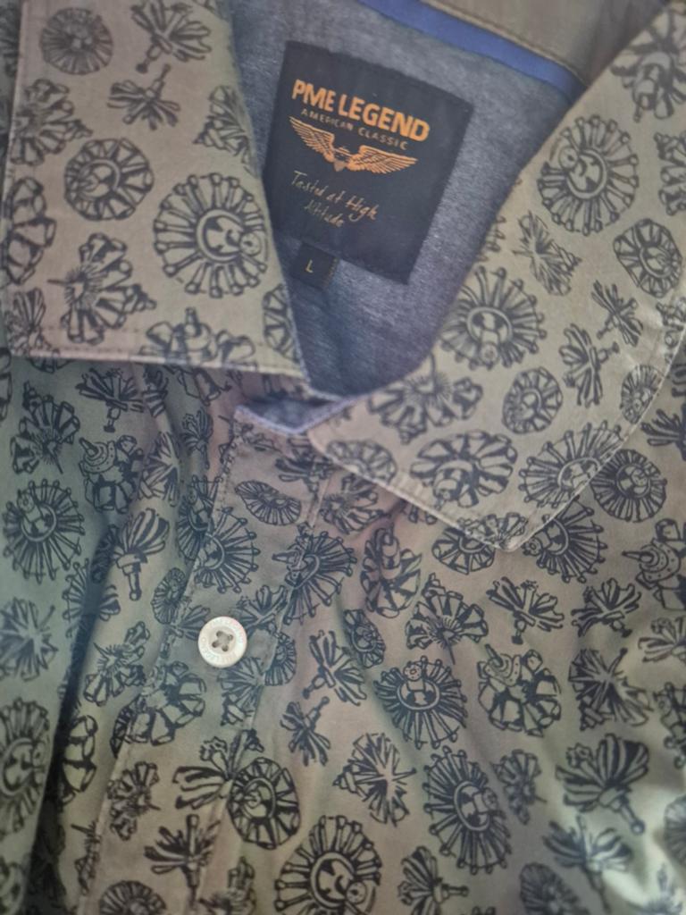 Pme Legend Pall Mall blouse overhemd prints Maat L, ., Ophalen of Verzenden, Zo goed als nieuw, Halswijdte 41/42 (L)