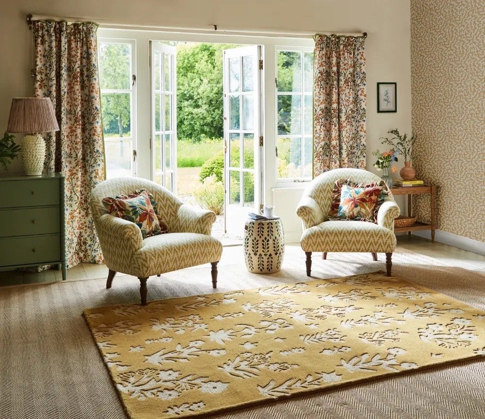 Sanderson Woodland Glade Gold vloerkleed 200 x 280 | Nu €799, Ophalen of Verzenden, Info@b2bcarpets.nl, Lichtenvoorde, Rechthoekig