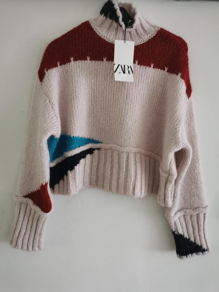 ZARA trui met kleurblokken mt. L, Overige kleuren, Verzenden, Zara, Maat 42/44 (L)