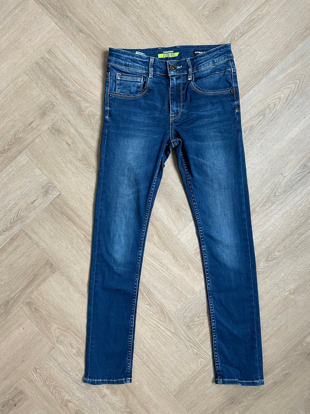 Vingino Blauwe spijkerbroek Maat 140, Verzenden, Nieuw, Jongen, Broek