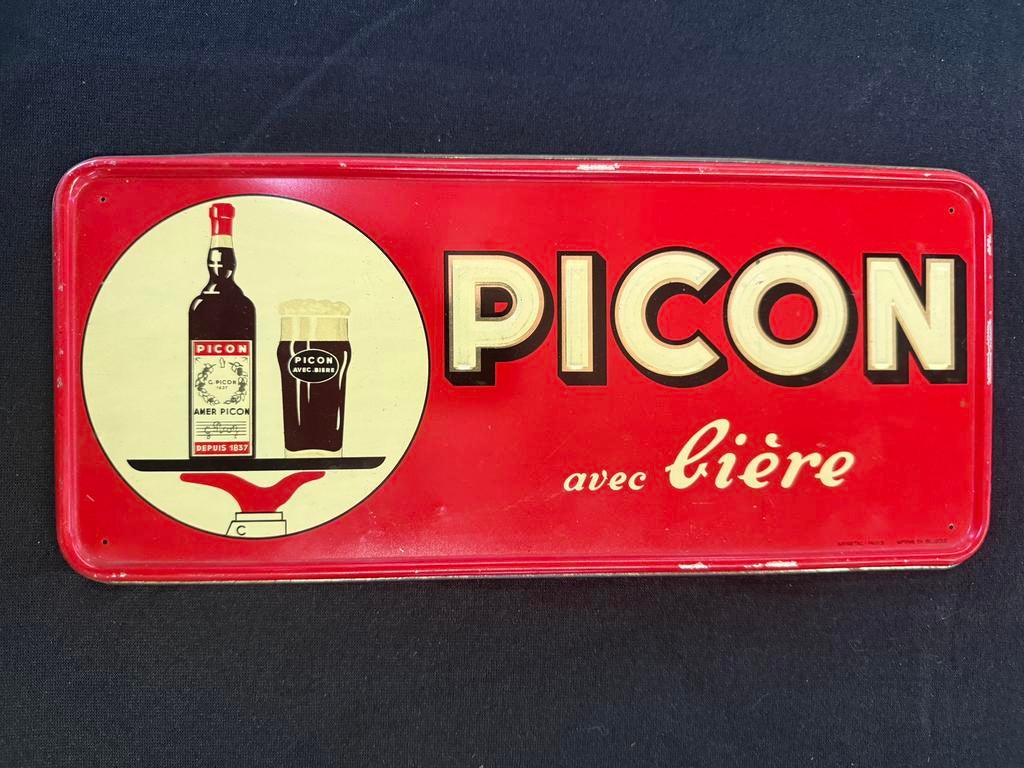 Originele PICON tinnen reclame bordje, Ophalen, Zo goed als nieuw, Reclamebord