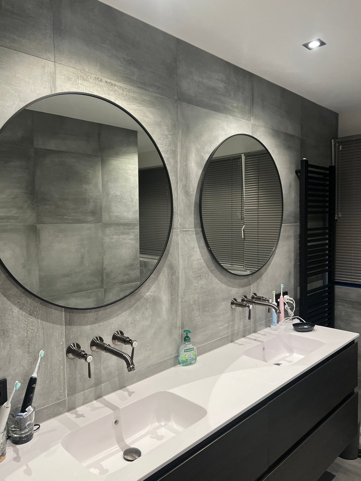 Moderne badkamer ronde spiegels, Huis en Inrichting, Ophalen, Rond, Nieuw, 75 tot 100 cm